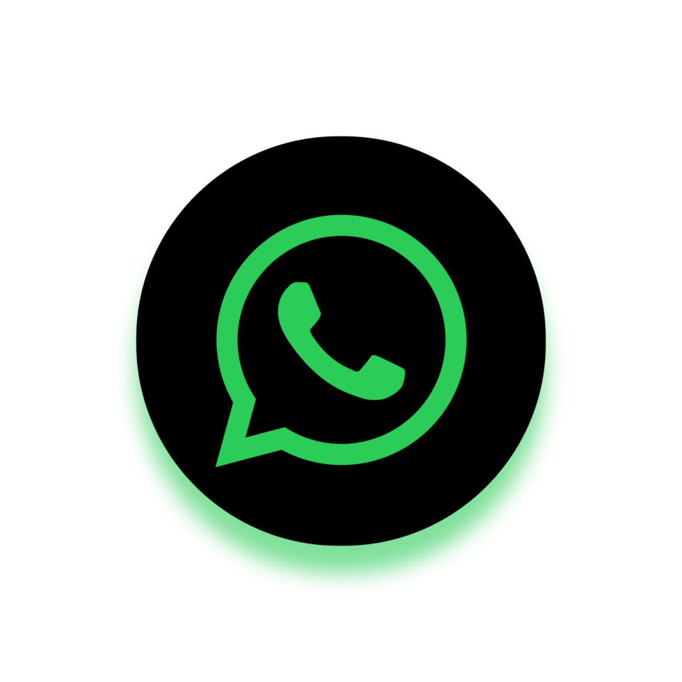 Round WhatsApp Logo With Thick White Border And Green Shadow On A Transparent Background png