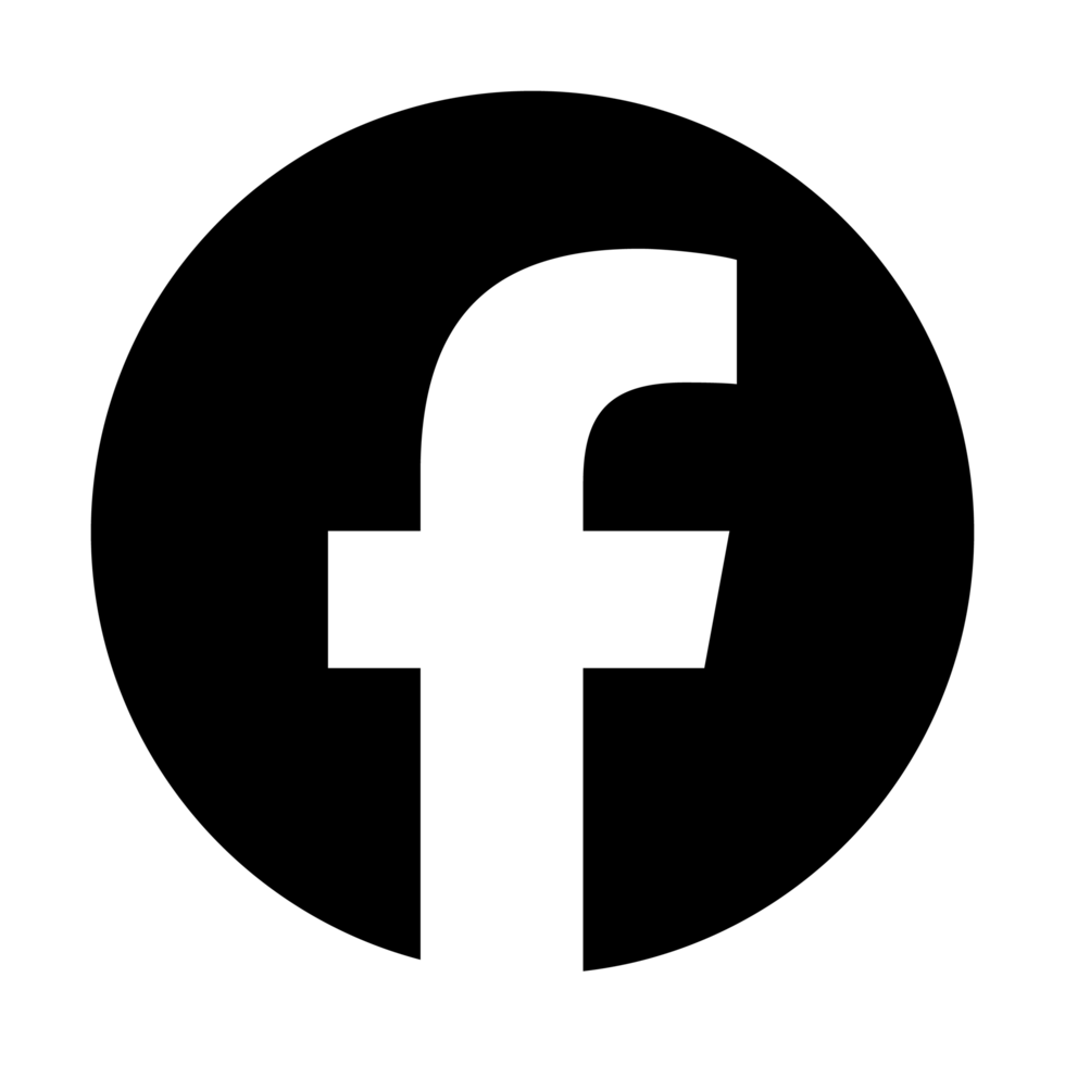 volta círculo Preto e branco Facebook logotipo em uma transparente fundo png