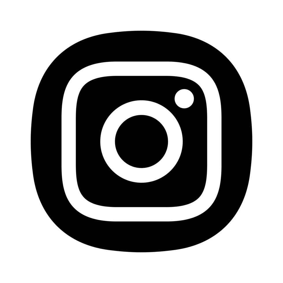 negro y blanco instagram logo en cuadrado con transparente antecedentes png