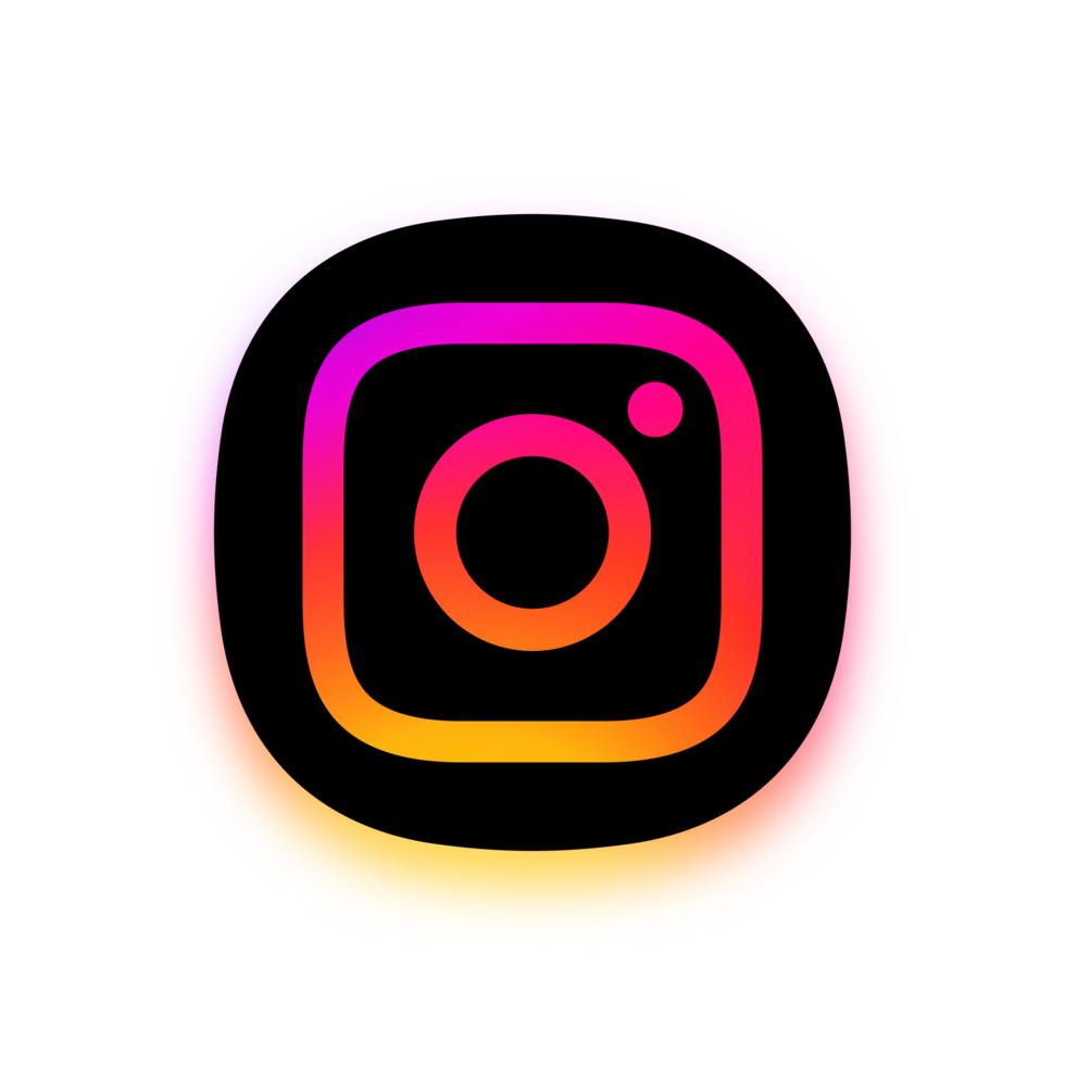 App Style Instagram Logo With Thick White Border And Shiny Light Shadow png