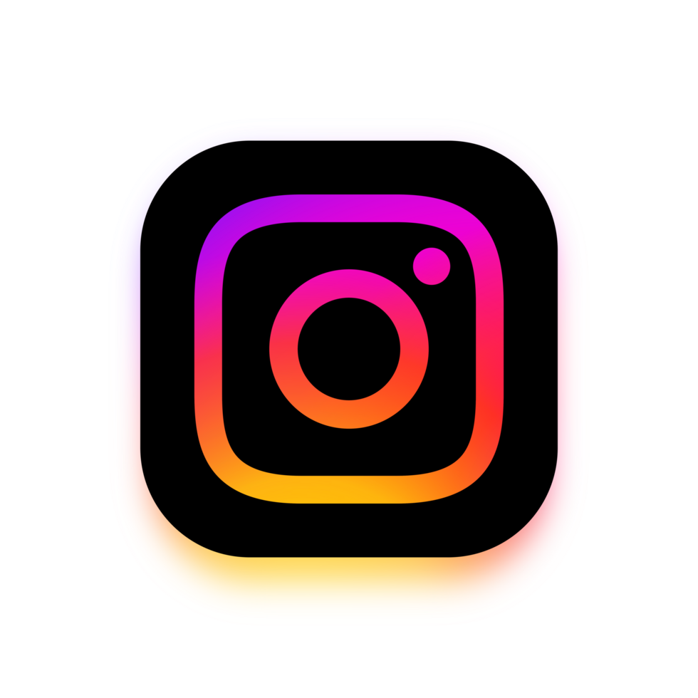 instagram logo met dik wit plein grens en glimmend schaduw png