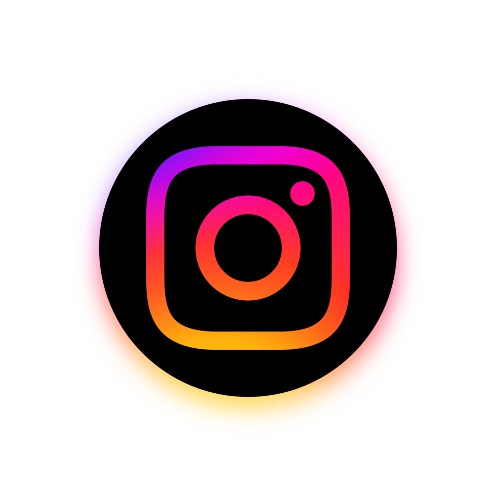 Instagram Logo With Thick White Circle Border And Shiny Shadow png