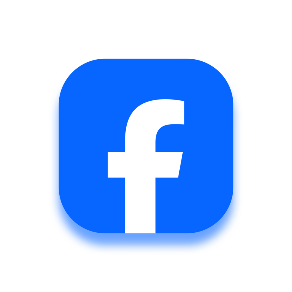 Round Square Blue And White Facebook Logo With Thick White Border And Shadow On A Transparent Background png