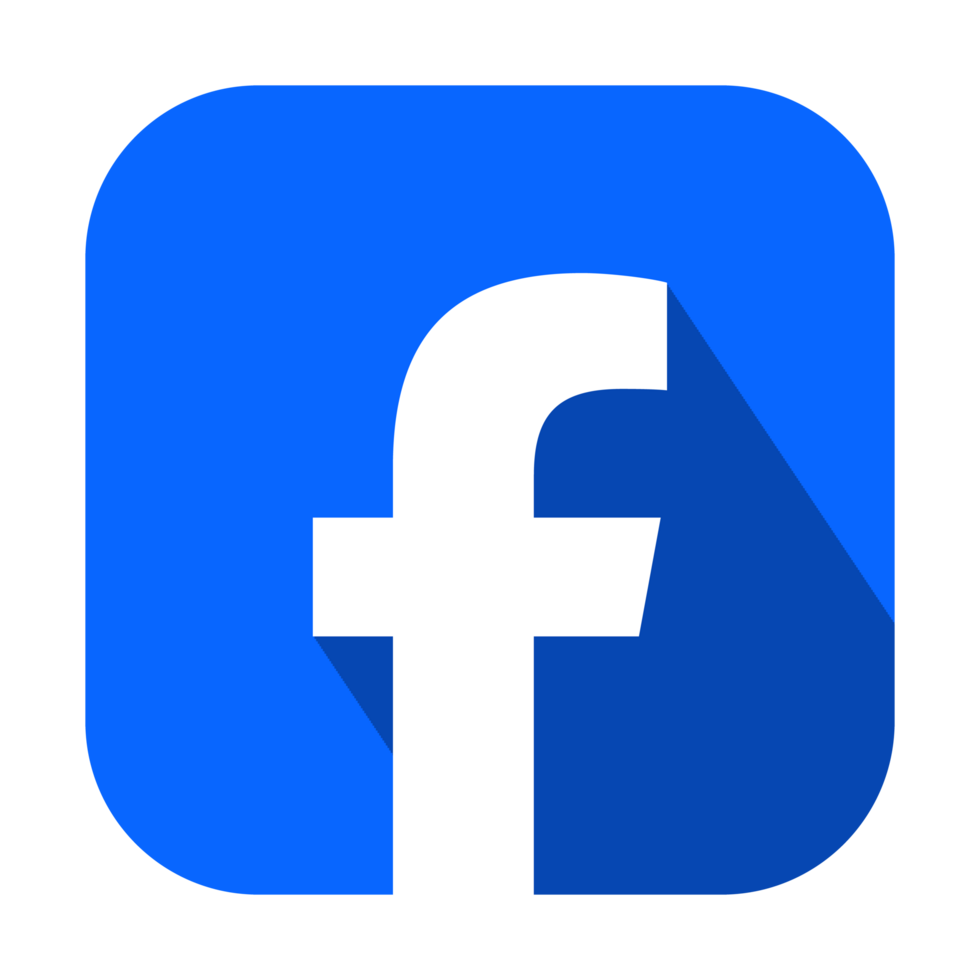 Square Blue Facebook Logo With Long Shadow On A Transparent Background png