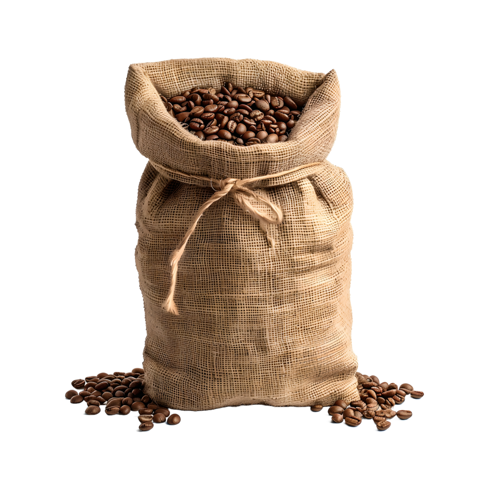 AI generated Coffee beans a sack png