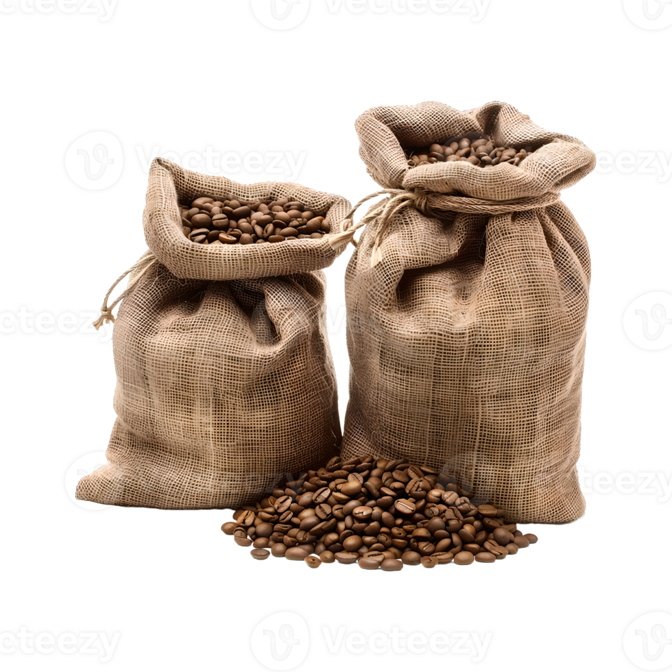 AI generated Coffee beans a sacks png