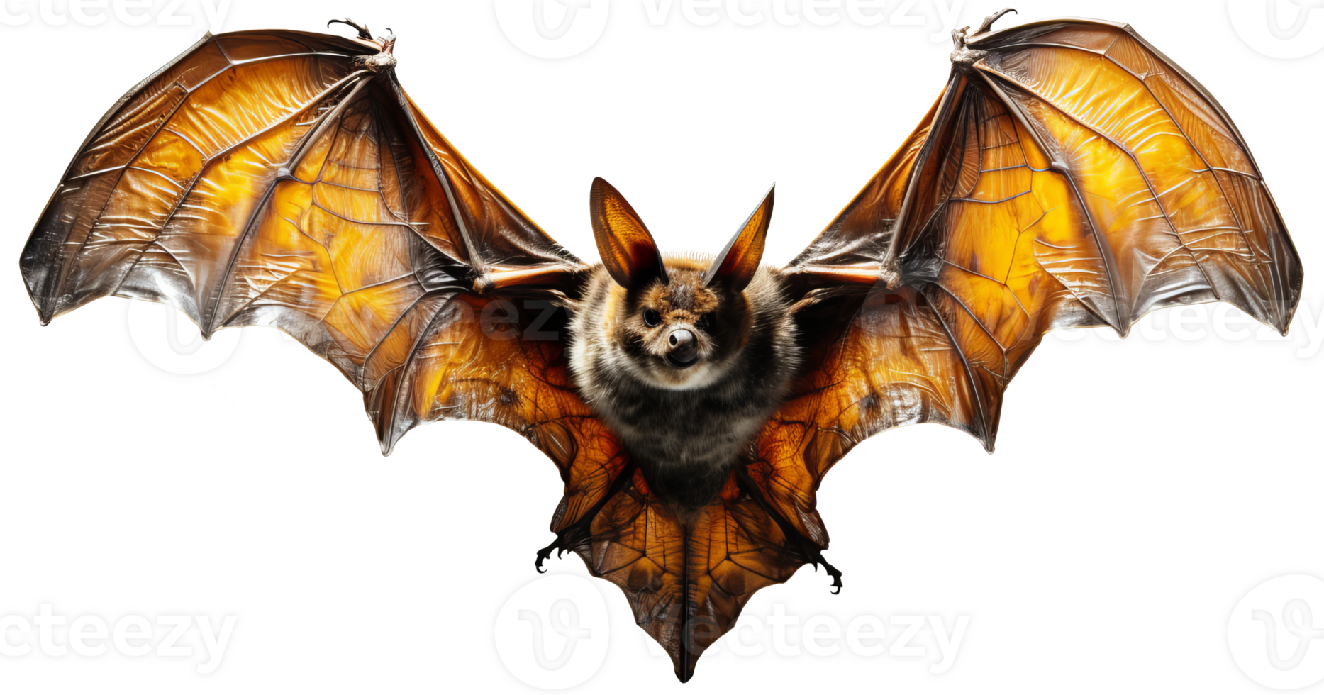 AI generated Bat in flight. Wing flap. Isolated transparent background png
