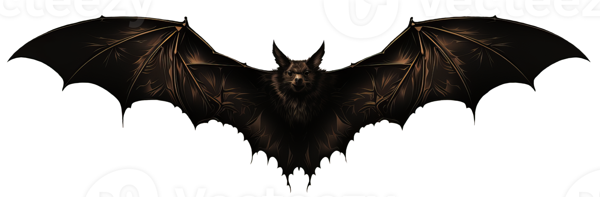 AI generated Bat in flight. Wing flap. Isolated transparent background png