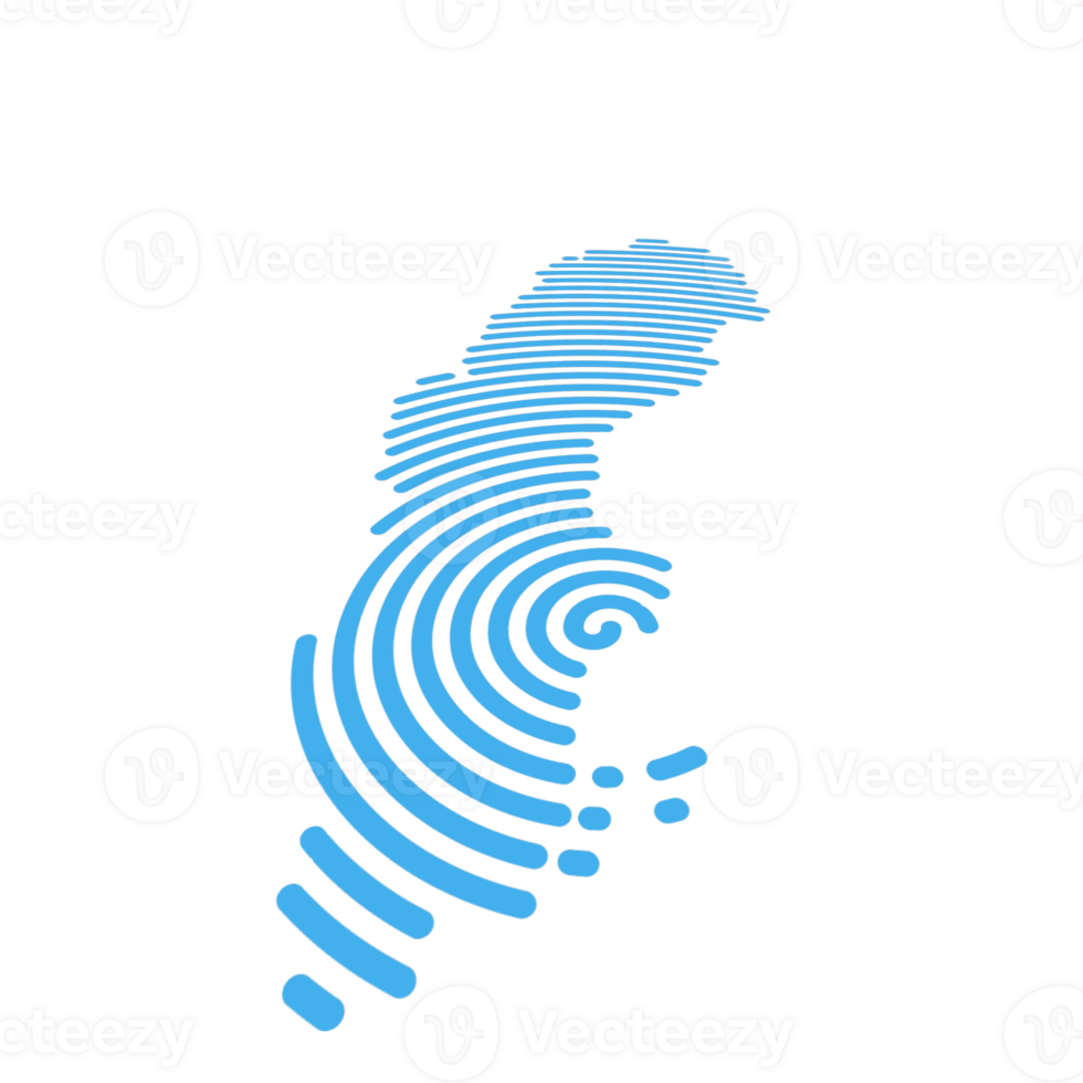 astratto carta geografica di Svezia nel un' cerchio spirale modello con un' capitale di stoccolma. 3d, prospettiva, png, trasparente sfondo png