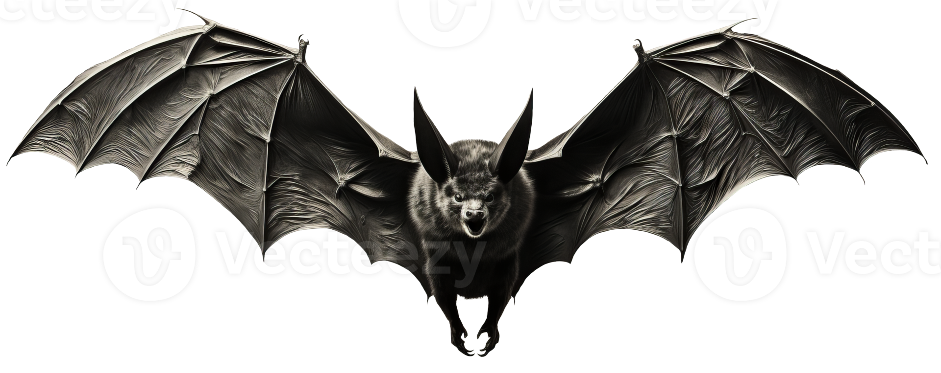 AI generated Bat in flight. Wing flap. Isolated transparent background png