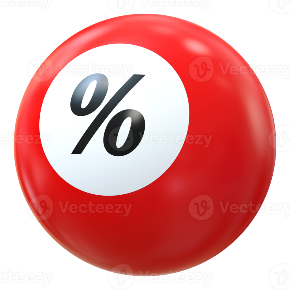 symbol Percent icon ball 3d png