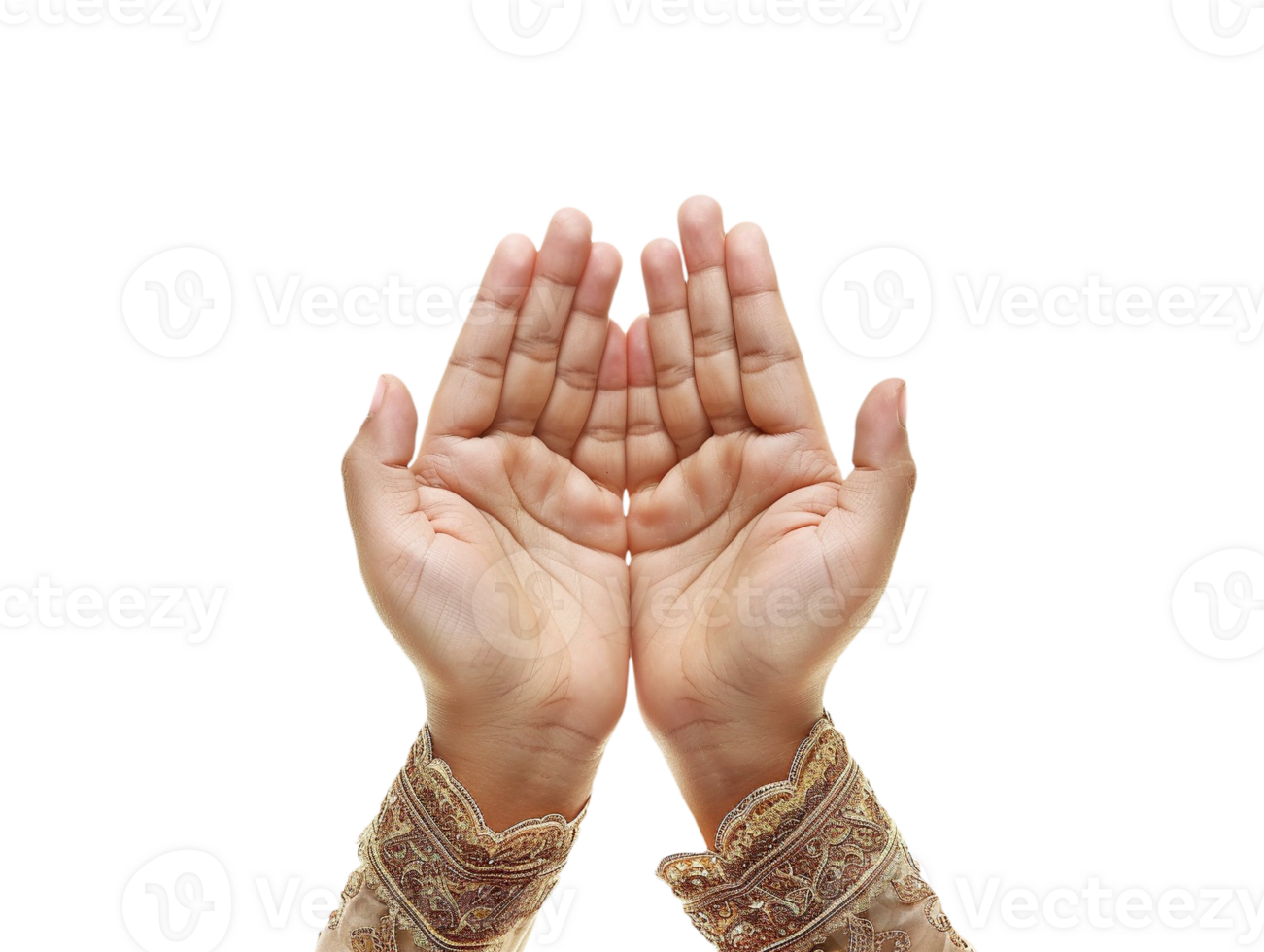 AI generated two hands with a prayer gesture png
