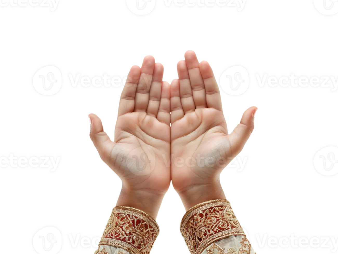 AI generated two hands with a prayer gesture png