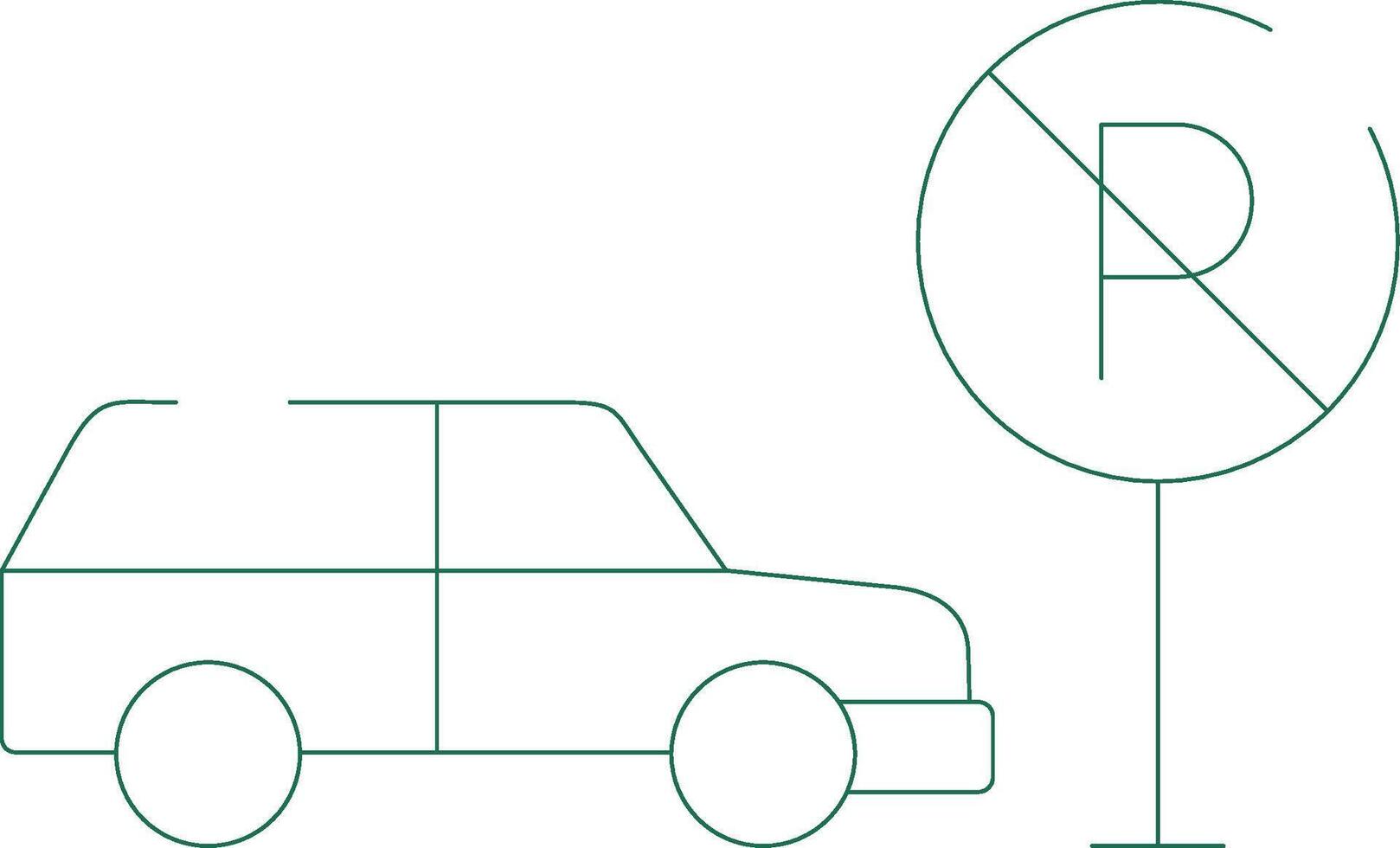 No Parking Creative Icon Design vector