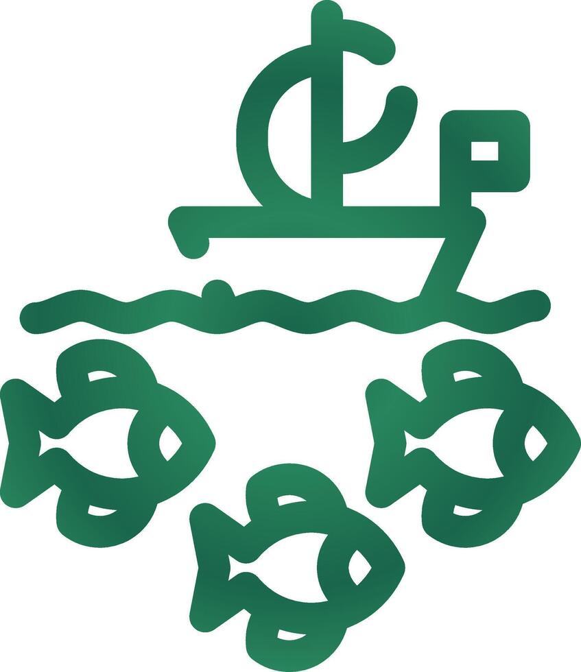 Fishing Boat Creative Icon Design vector