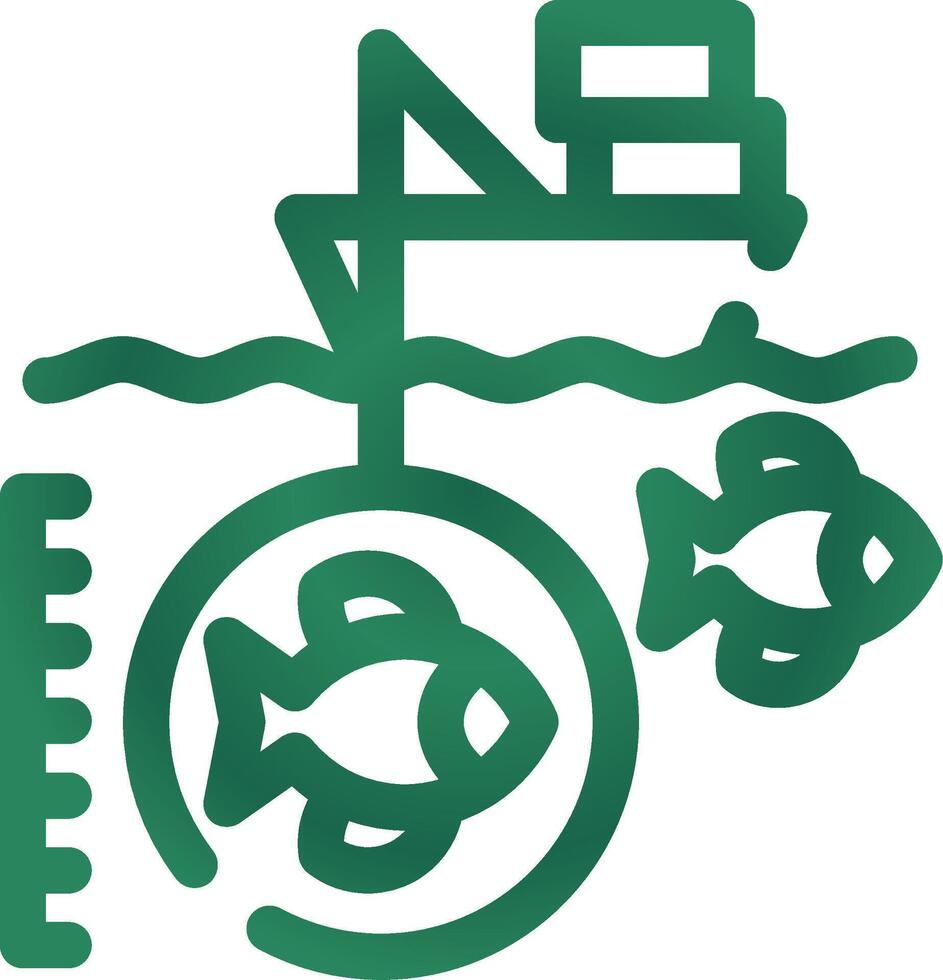 Deep Sea Fishing Creative Icon Design vector