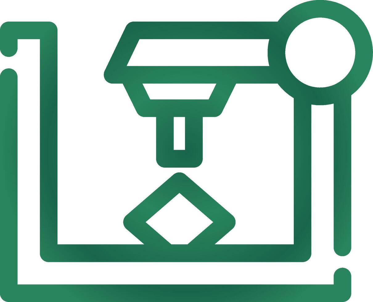 3D Printer Creative Icon Design vector