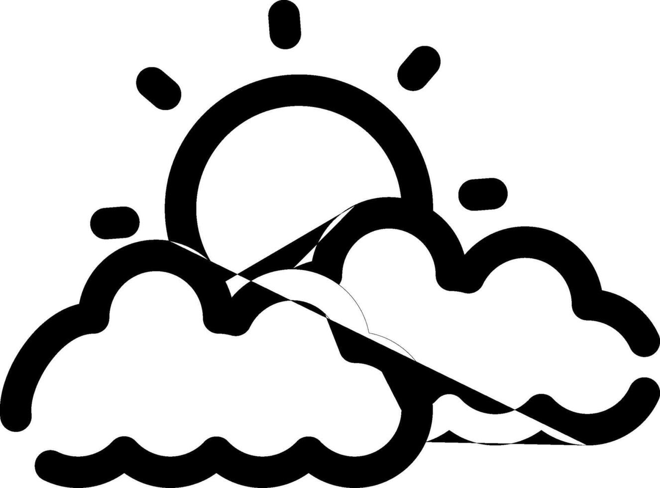 Cloudy Day Creative Icon Design vector