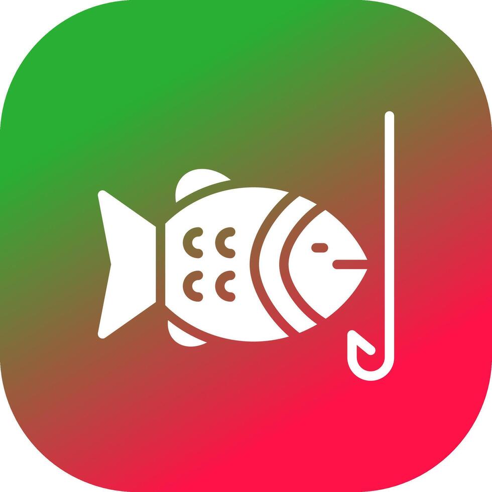 Hooked Fish Creative Icon Design vector