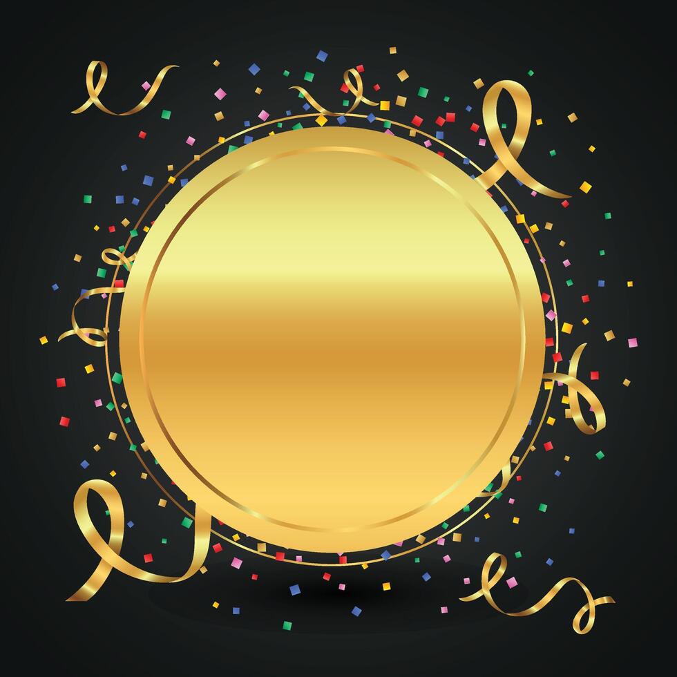 Golden Circle Celebration Design Colorful Background. vector