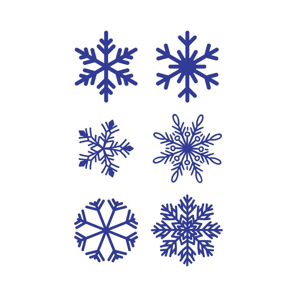 Vector White Snowflakes elements with Red Background