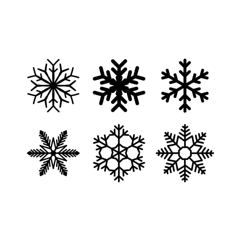 Vector White Snowflakes elements with Red Background