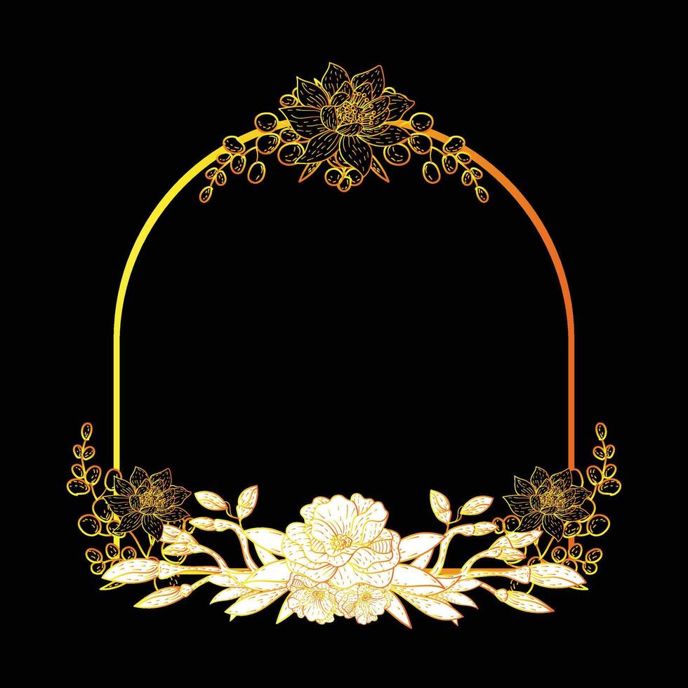 Wedding Frame vector and Black background