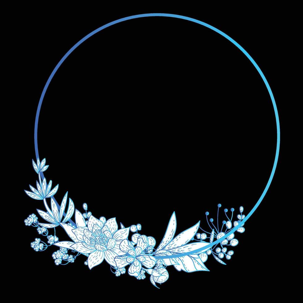 Wedding Frame vector and Black background