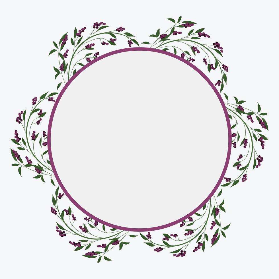 Photo Frame Green leaf Branch and circle Background Vector