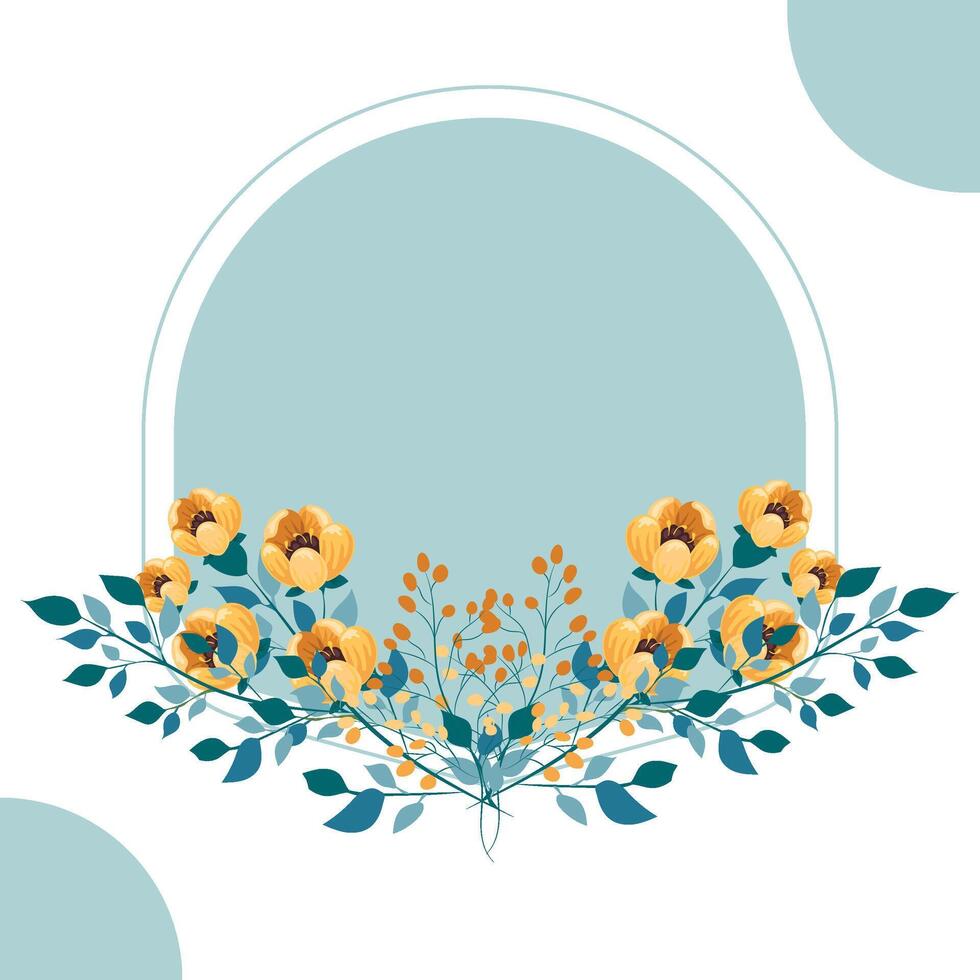 Wedding Name plate with colorful flowers vector