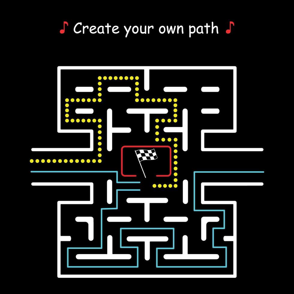 Vector Inspirational Quote Motivational Phrase Create your own path Flat style