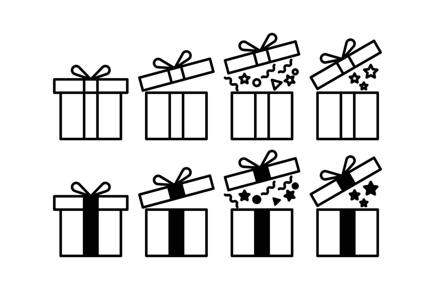 gift box icon set collection vector design template