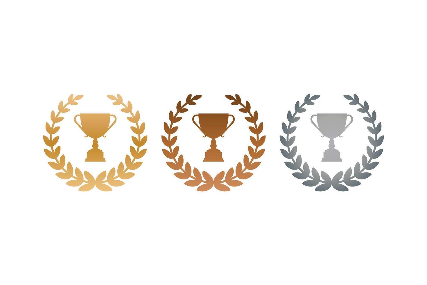 Cup trophy winner award golden and silver vector design template