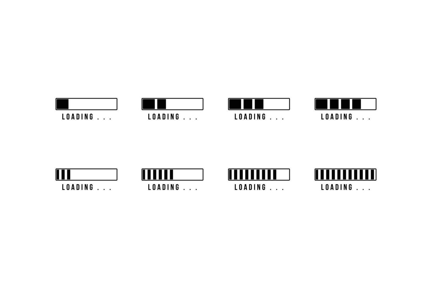 Loading bar icon set collection vector design template. Loading progress icon vector