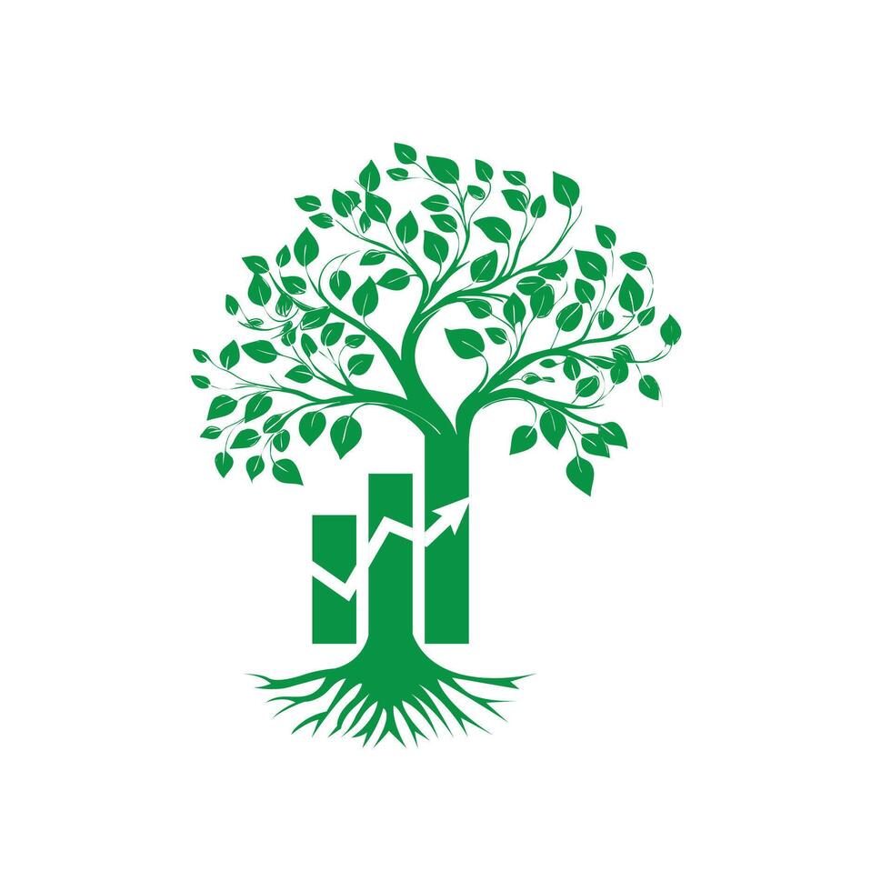 negocio árbol logo creativo concepto para inversión negocio vector