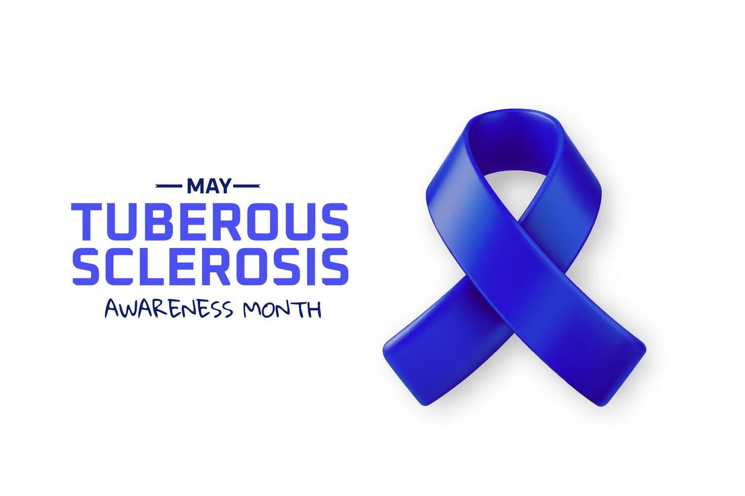 Tuberous sclerosis awareness month. Blue ribbon vector