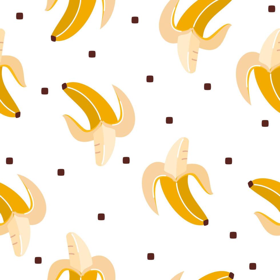 Seamless pattern with bananas. Vector illustration on a white background.