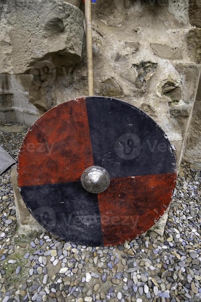Old medieval shield photo