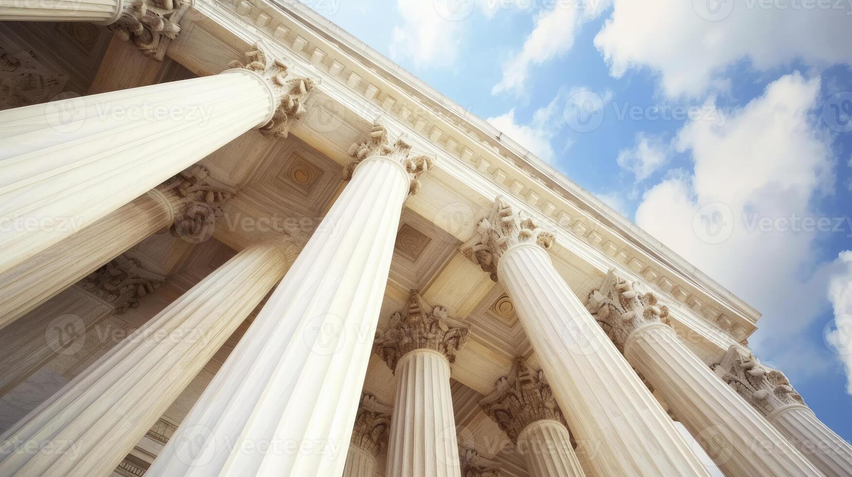 AI generated Pillars of Justice. Columns at the U.S. Supreme Court, Symbolizing Stability and the Rule of Law. photo