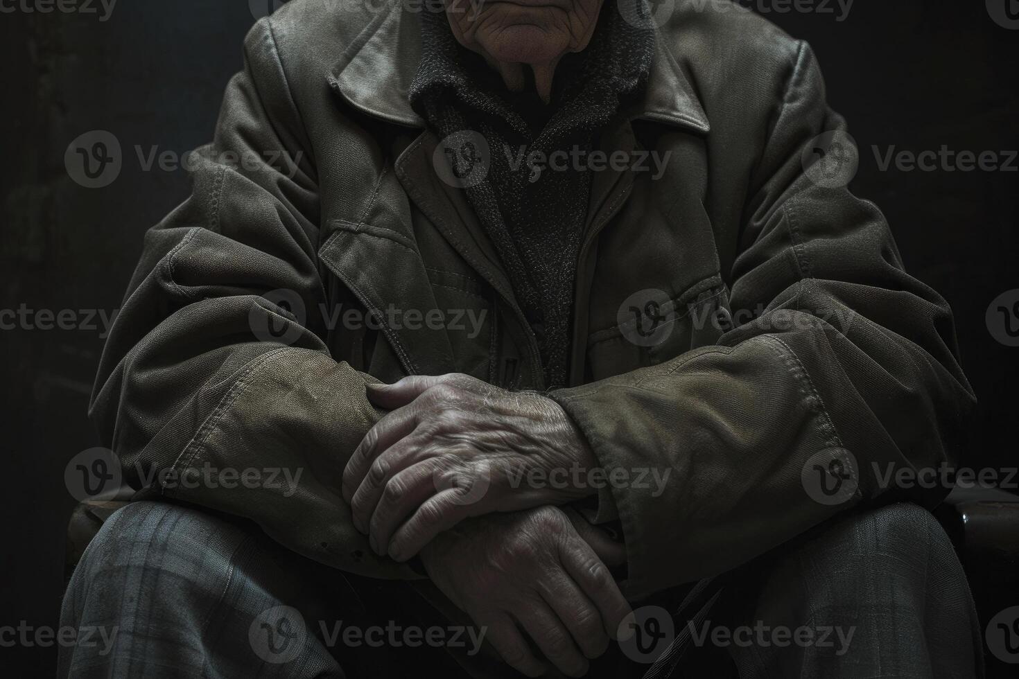 AI generated Old Man Suffering With Parkinson's Disease photo