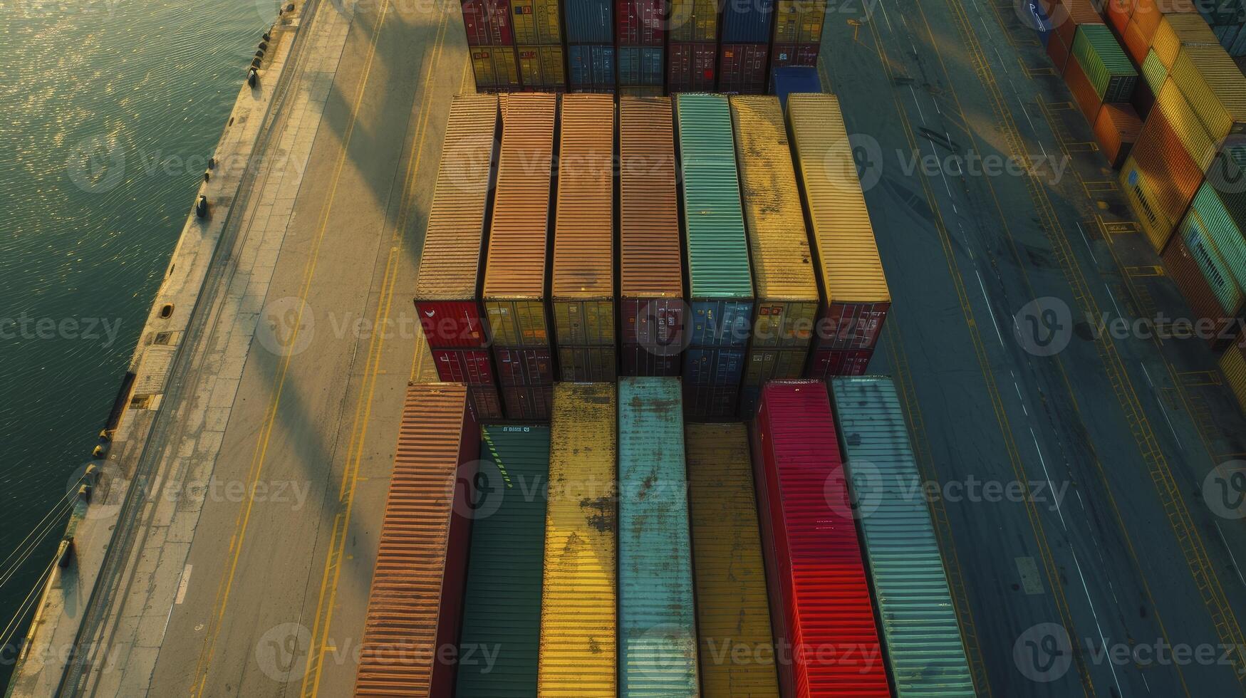 AI generated Close up view of different colour containers photo