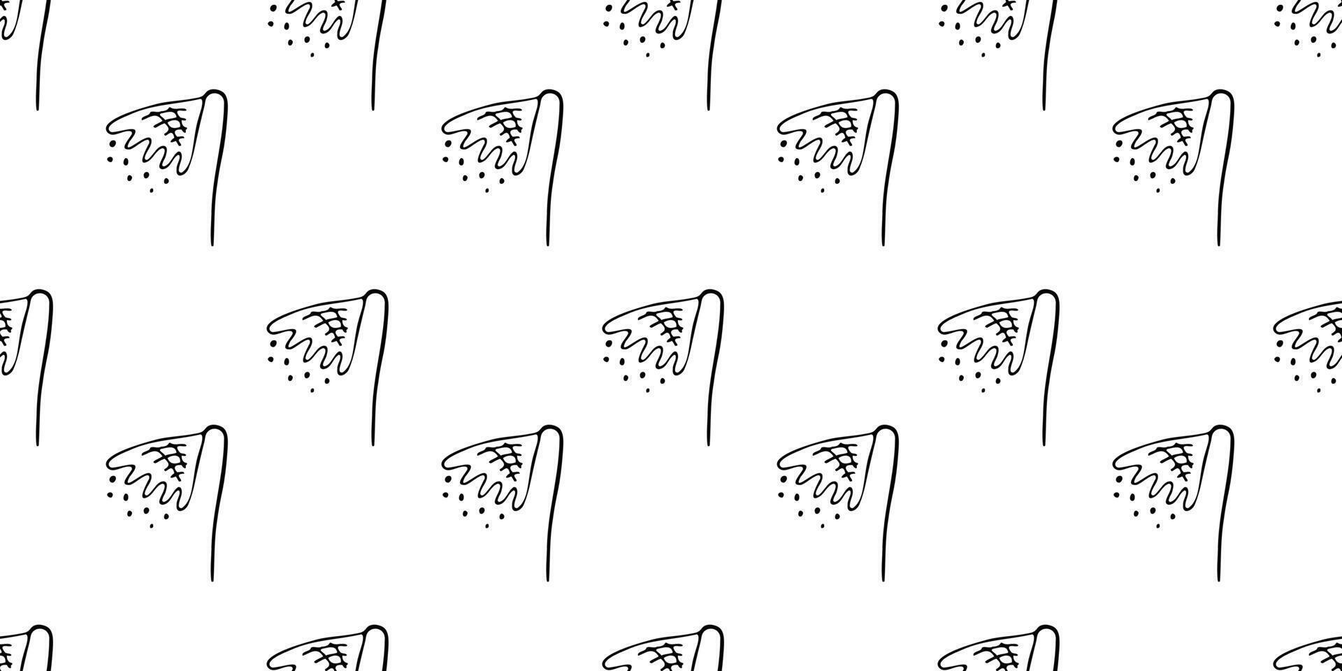 Hand drawn botanical simple background with abstract floral motif. Brush doodle flower seamless Pattern. Black print for fabric, wrapping paper, wallpaper design vector