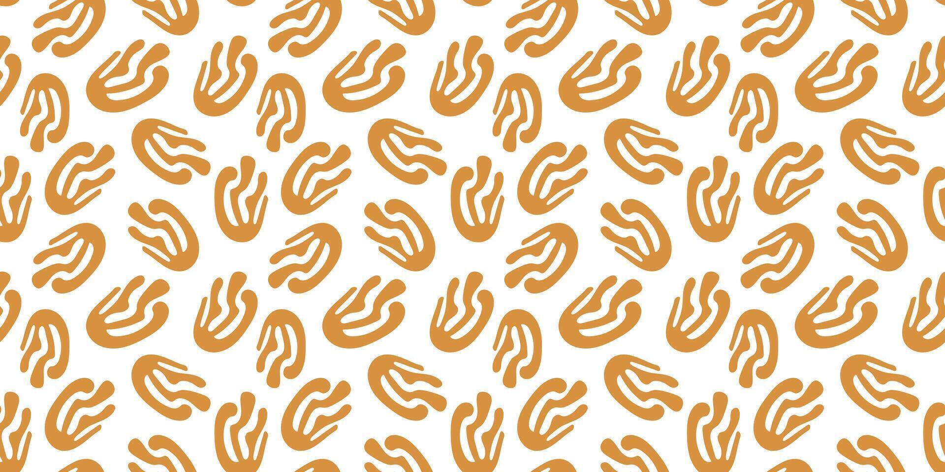 Matisse inspired modern abstract organic brawn algae Seamless pattern in pastel colors. Vector underwater plants and Corals shapes. Background with hand drawn leaves silhouettes