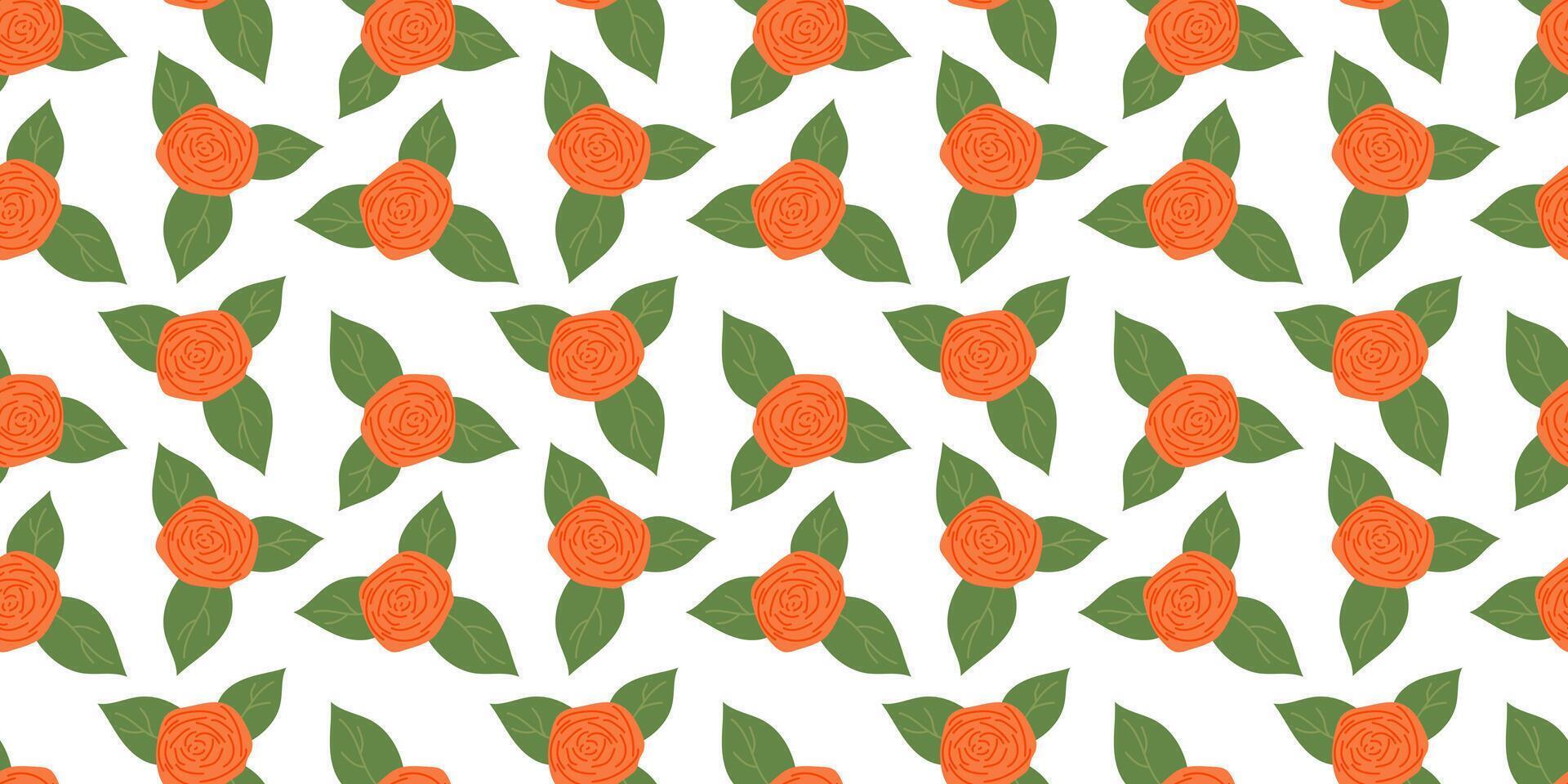 Flower Poses seamless Pattern on white background. Spring floral repeating design for print. Flat summer vector texture. Botanical minimalistic ornament. Nature background for textile and wrapping