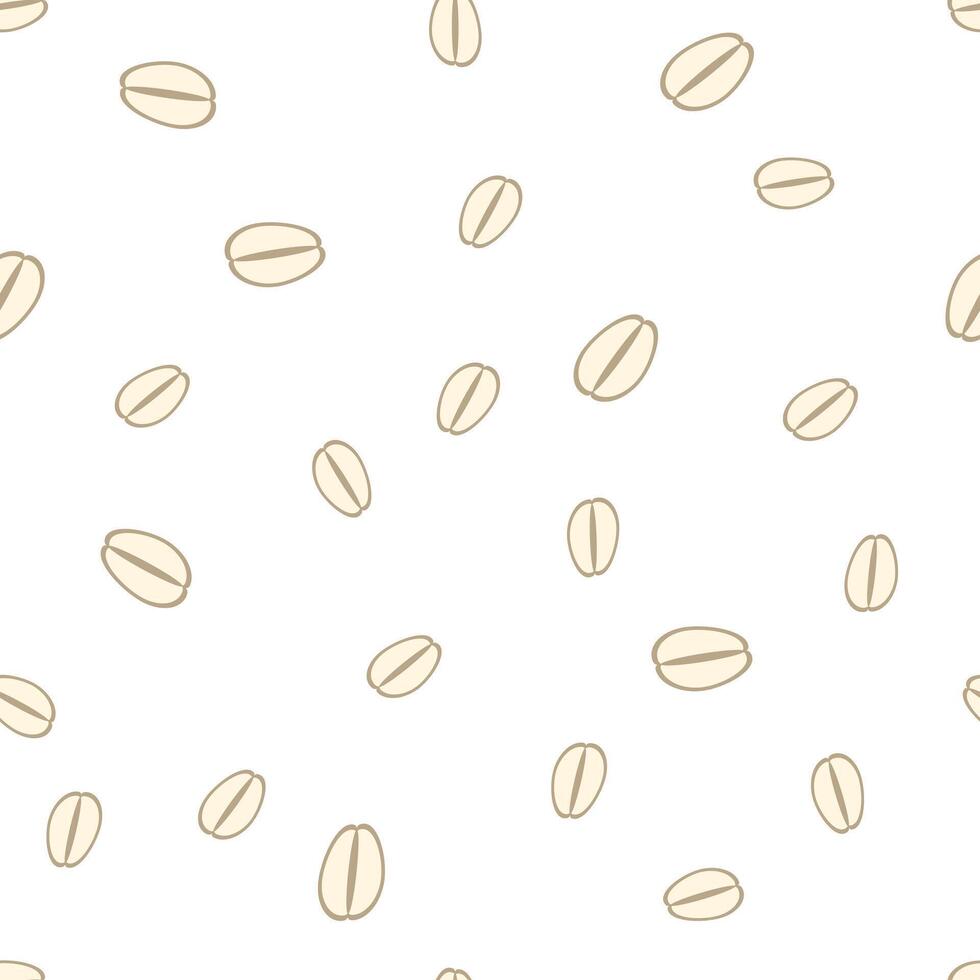 Oat flakes porridge doodle seamless pattern. Perfect print for paper, textile and fabric. Hand drawn vector llustration.