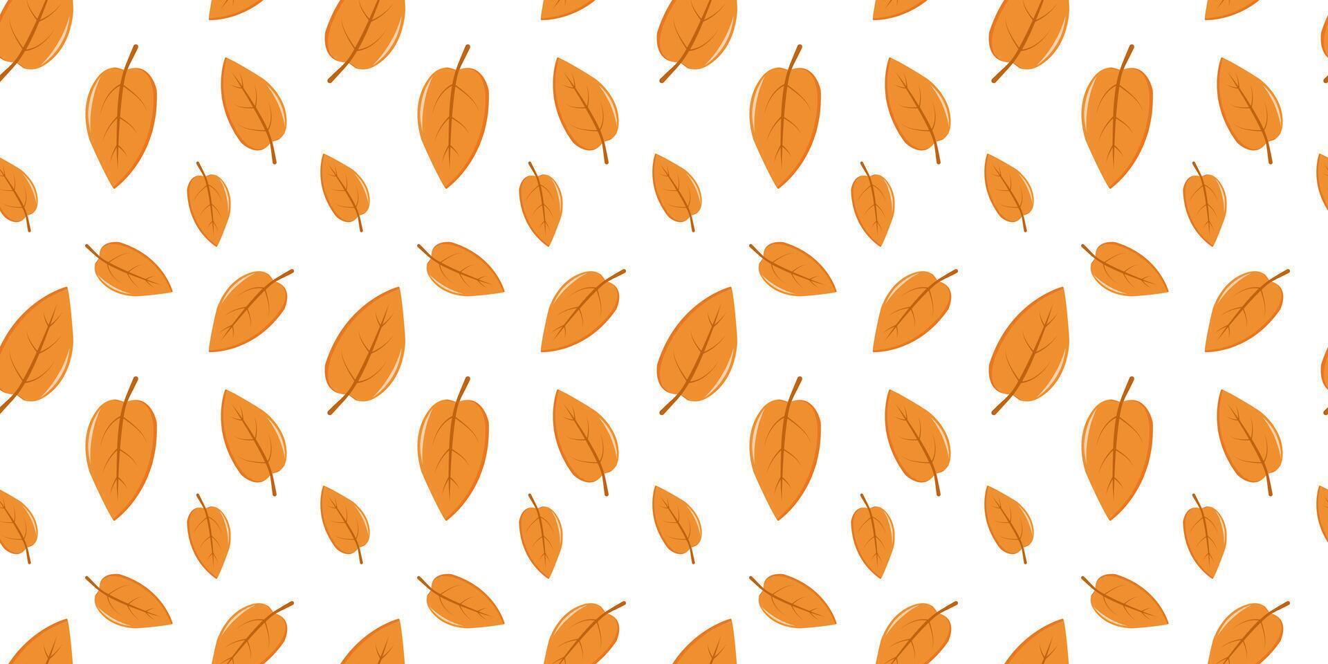 Seamless pattern with Leaves in Orange, Beige, Brown and Yellow. Perfect for wallpaper, gift paper, pattern fills, web page background, autumn greeting cards vector