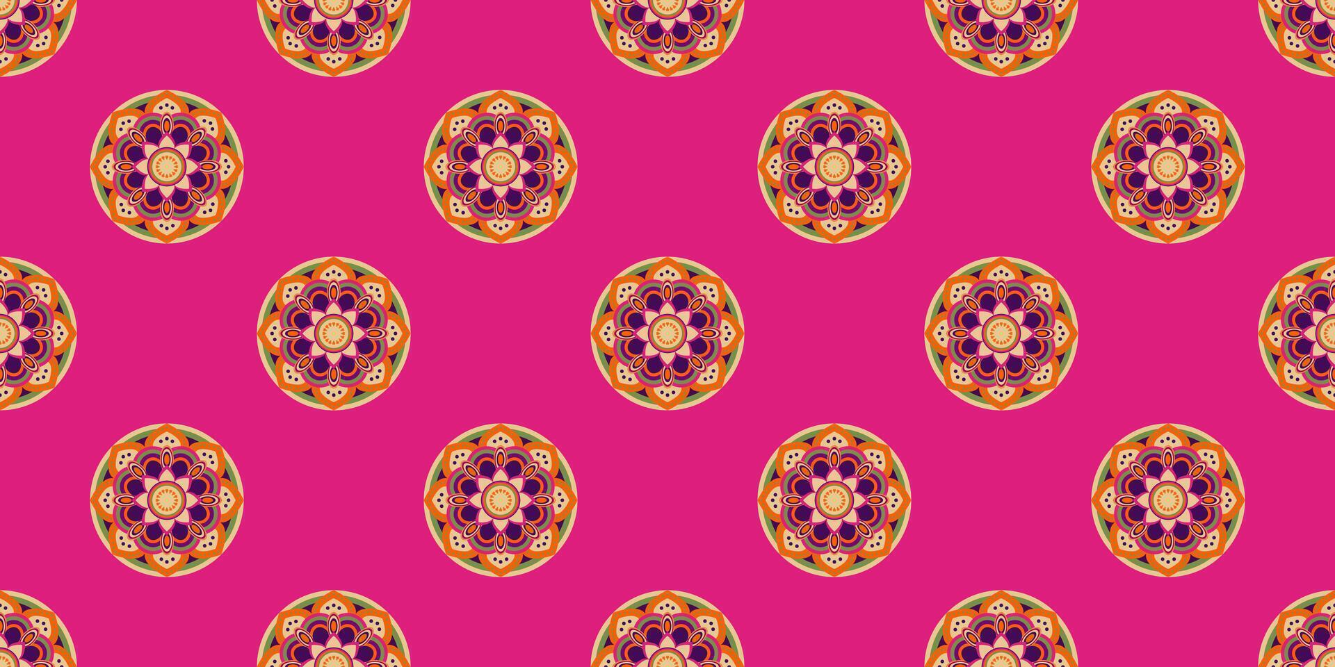 Seamless pattern of Indian Mandala. Vintage decorative elements. Hand drawn background vector
