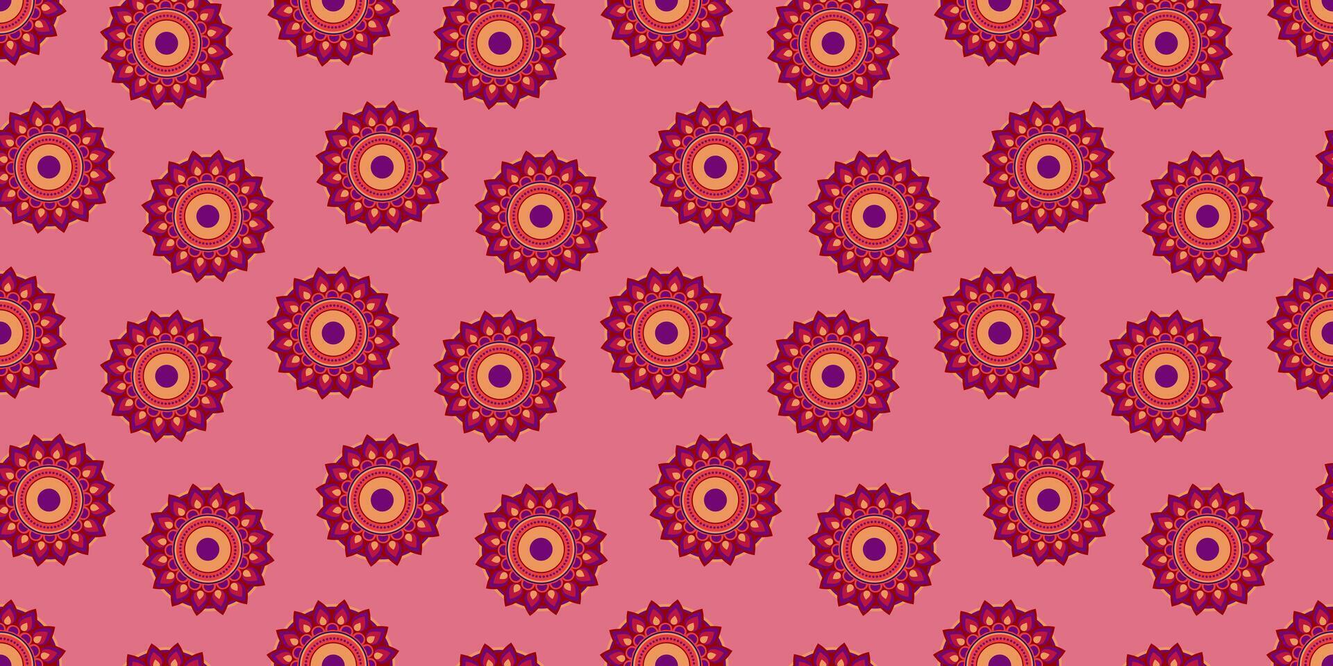 Seamless pattern of Indian Mandala. Vintage decorative elements. Hand drawn background vector