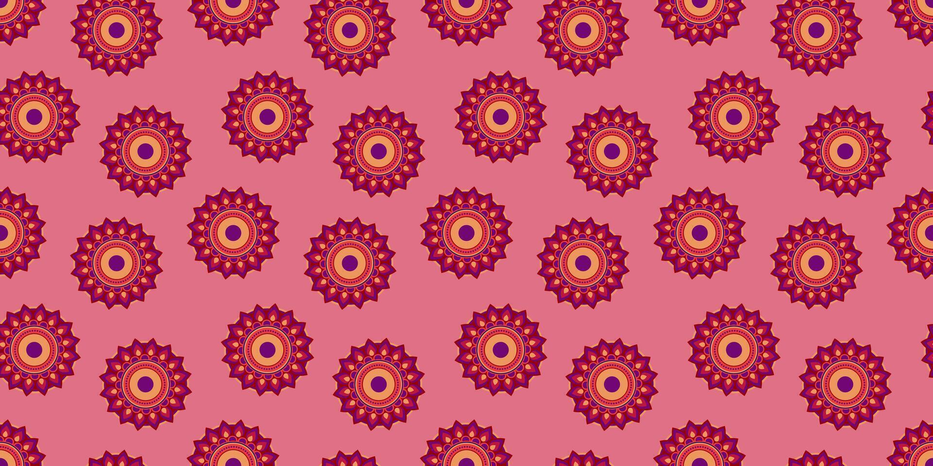 Seamless pattern of Indian Mandala. Vintage decorative elements. Hand drawn background vector