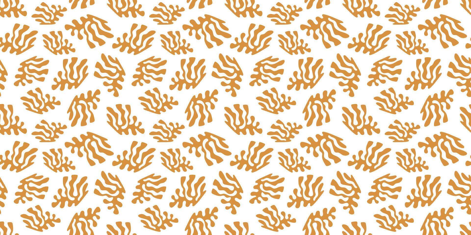 Matisse inspired modern abstract organic algae Seamless pattern in pastel colors. Vector underwater plants and Corals shapes. Background with hand drawn leaves silhouettes for summer dress